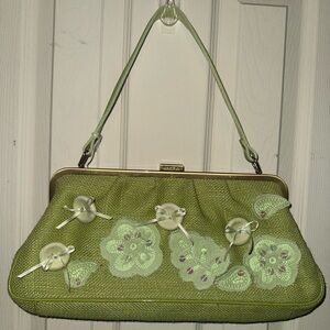 Kenzie Green Floral Clutch